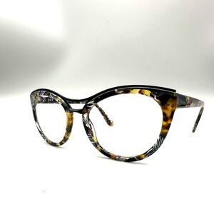 SEE Eyewear 2594 Cat Eye Glasses Frames Tortoise Zebra Double Bridge Italy 55-20